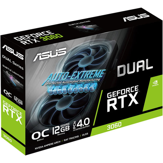ASUS Dual NVIDIA GeForce RTX 3060 V2 OC Edition 12GB GDDR6 Gaming Graphics Card