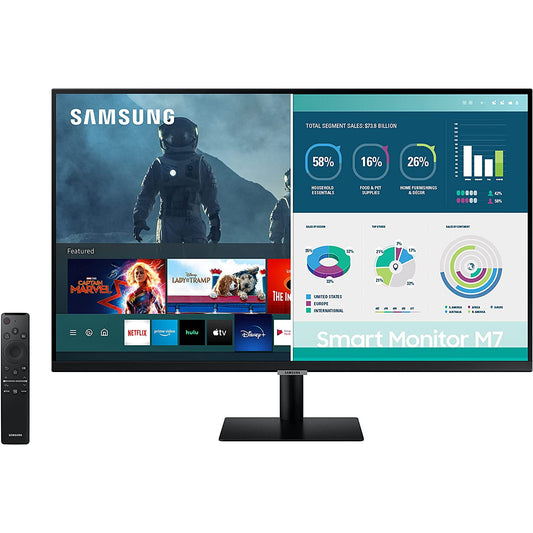SAMSUNG 32 M7 4K UHD Do-It-All Smart Monitor & Streaming TV Built In Speakers & Remote