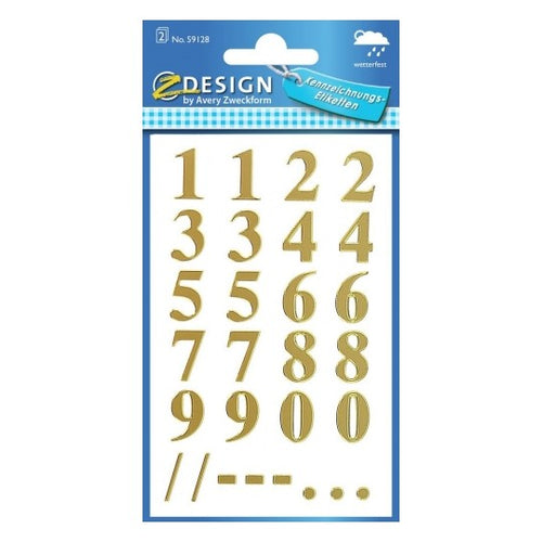 Zweckform Weatherproof Gold Numbers Labels Gold Ammancart