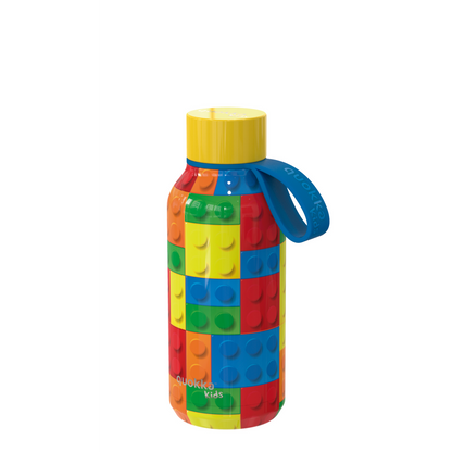 QUOKKA KIDS THERMAL SS BOTTLE SOLID WITH STRAP COLOR BRICKS 330 ML