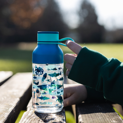QUOKKA KIDS TRITAN BOTTLE ICE WITH STRAP SEA ANIMALS 430 ML