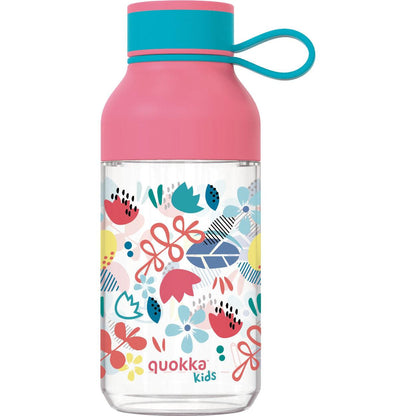 QUOKKA KIDS TRITAN BOTTLE ICE WITH STRAP FLOWERS 430 ML