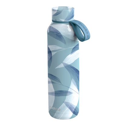 QUOKKA THERMAL SS BOTTLE SOLID WITH STRAP BLUE WIND 630 ML