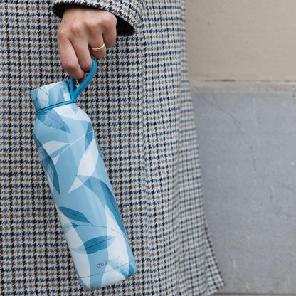 QUOKKA THERMAL SS BOTTLE SOLID WITH STRAP BLUE WIND 630 ML