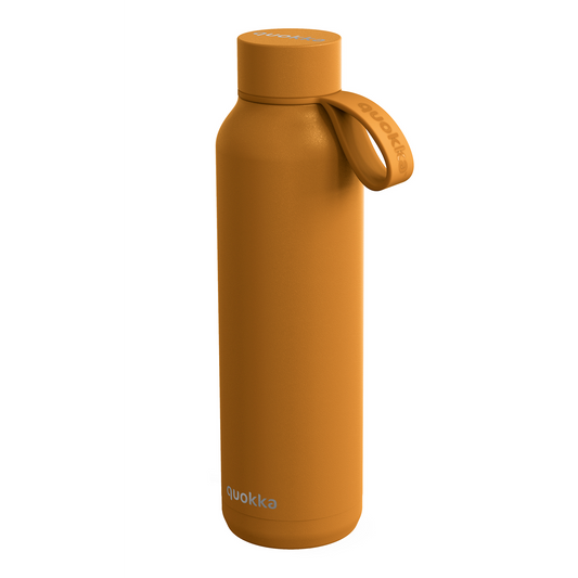 QUOKKA THERMAL SS BOTTLE SOLID WITH STRAP MUSTARD 630 ML