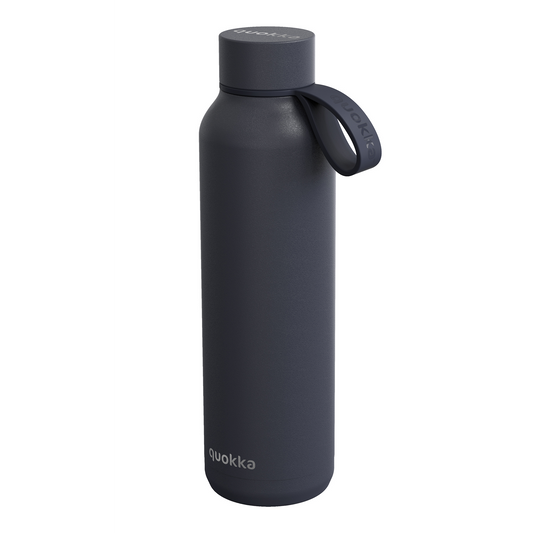 QUOKKA THERMAL SS BOTTLE SOLID WITH STRAP SLATE 630 ML