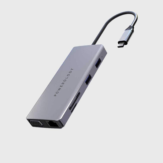 Powerology 11 in 1 USB-C Hub - Gray