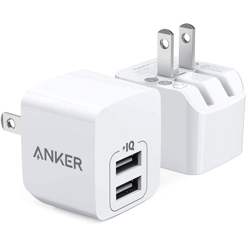 Anker PowerPort Mini 12W Dual Port Wall Charger White