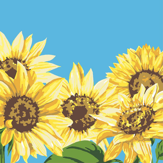 NEW Plaid Let's Paint By Numbers Sunflowers On Printed Canvas 35x35 cm