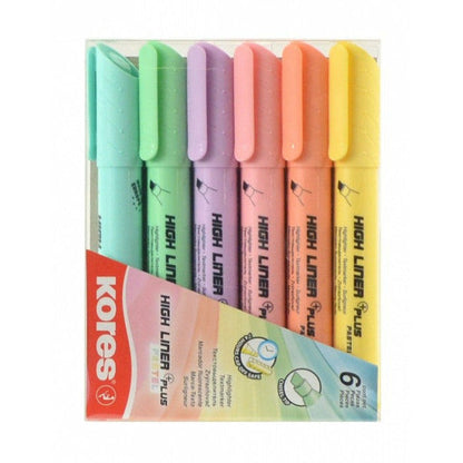NEW Kores High Liner Plus Chiseled Pastel Highlighter - Set of 6