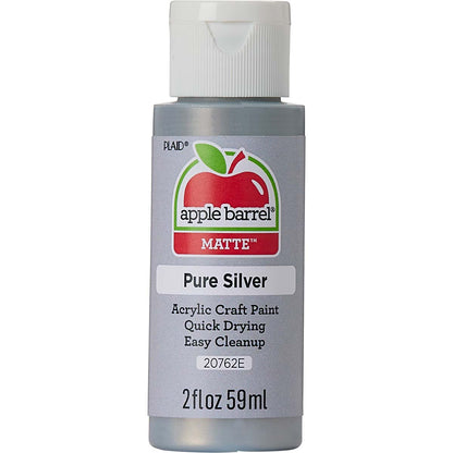 NEW Plaid Apple Barrel Pure Silver Acrylic Paint 59ml