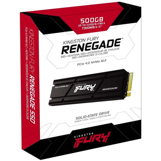Kingston FURY Renegade 500GB PCIe 4.0 NVMe M.2 SSD up to 7,300MB/s w/ Heatsink & PS5™ Ready