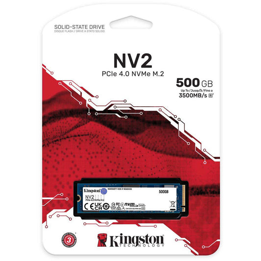 Kingston NV2 500GB M.2 2280 NVMe PCIe 4.0 Internal SSD Up to 3500 MB/s