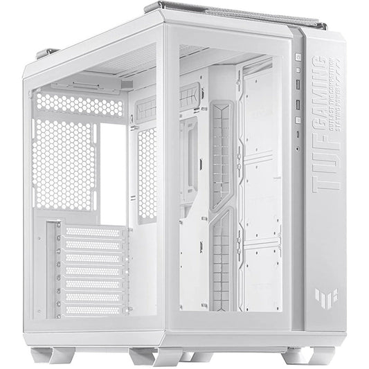 ASUS TUF GT502 Mid Tower Dual Chamber Design Independent Cooling Zones for The CPU & GPU Tool-Free Side Panels USB 3.2 Gen 2 Type-C - White
