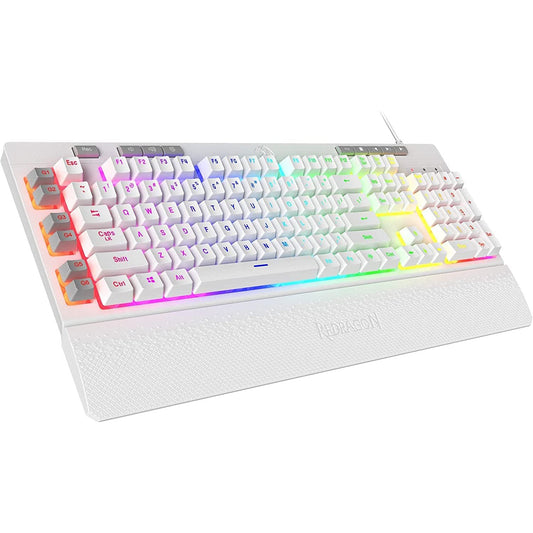 Redragon K512 Shiva RGB Backlit Multimedia Keys 6 Built-in Macro Keys - White