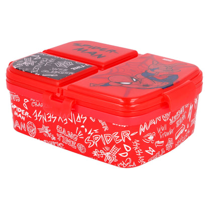 STOR XL MULTI COMPARTMENT RECTANGULAR SANDWICH BOX SPIDERMAN URBAN WEB