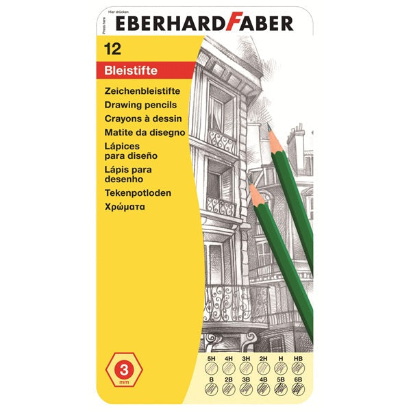 Eberhard Faber Drawing Pencils (6B - 5H) - Set of 12