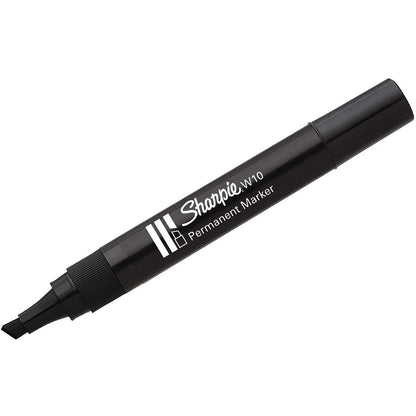 Sharpie W10 Black Chiseled Permanent Markers - Pack of 5