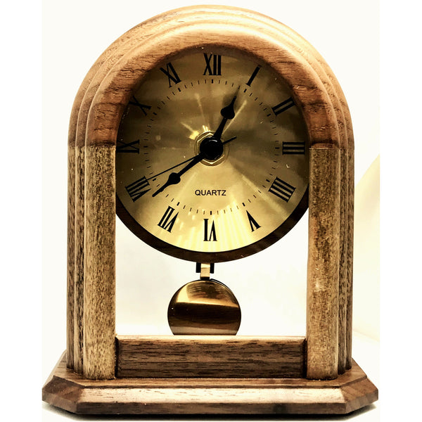Bestar Classic Arched Solid Wood Pendulum Desk Clock - Walnut
