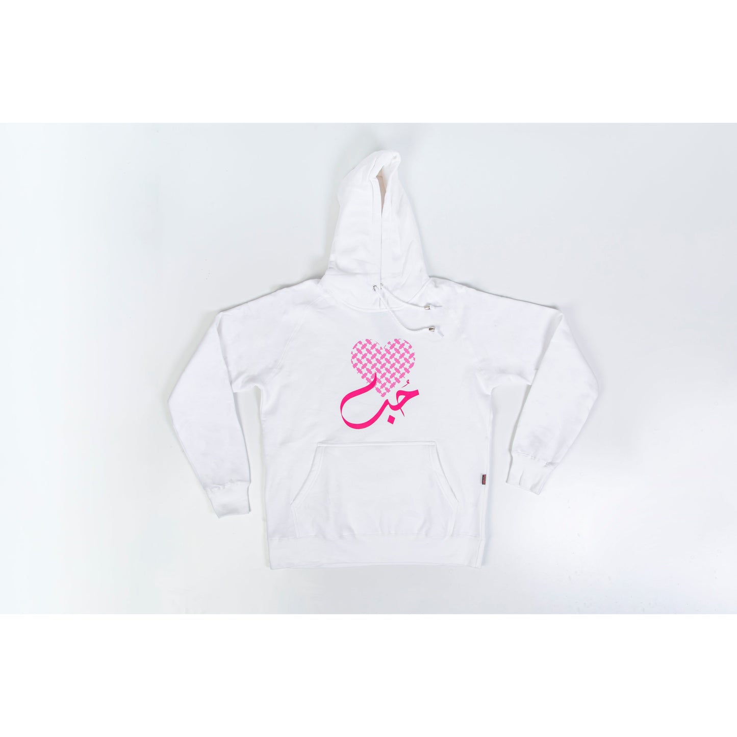 Hoodie in white color - Heart with word ­¨   - Breast cancer