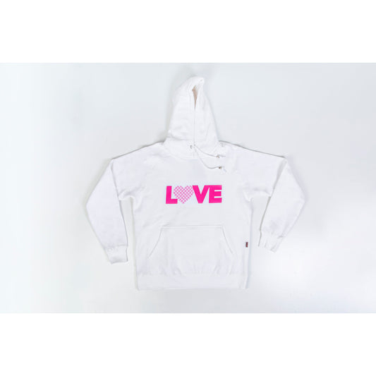 Hoodie in white color - Love  - Breast cancer