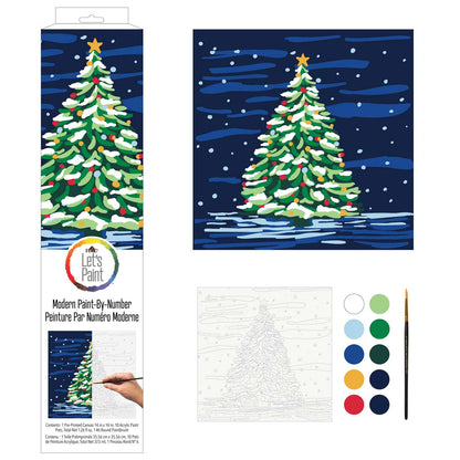 NEW Plaid Let's Paint By Numbers Christmas Tree On Printed Canvas 35x35 cm