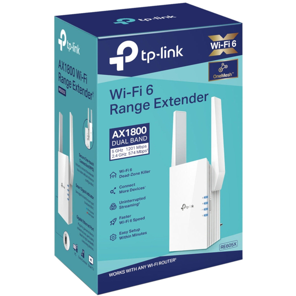 TP-Link RE605X AX1800 Dual Band Wi-Fi 6 Range Extender