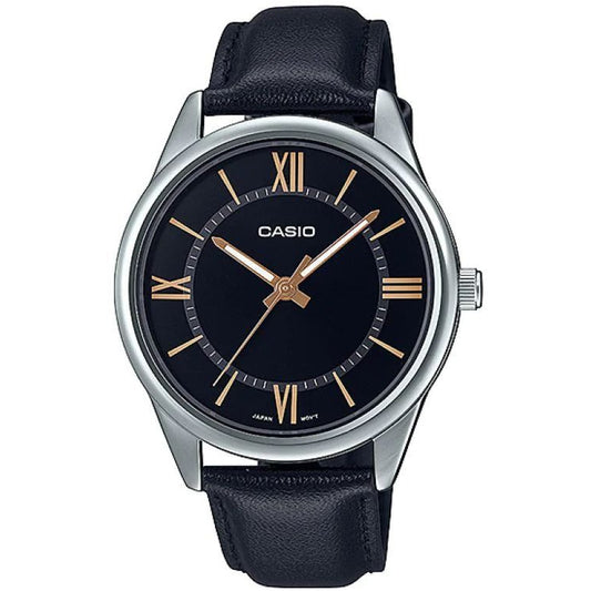 Casio, MTP-V005L-1B5UDF, Men's Watch - Black Leather