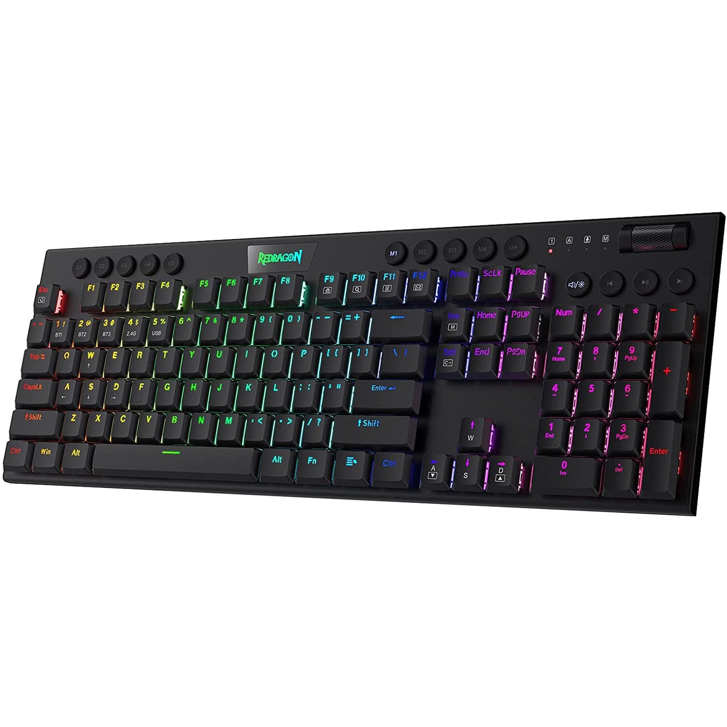 Redragon K619 Horus RGB Wires Mechanical Low Profile Linear Red Switch - Black