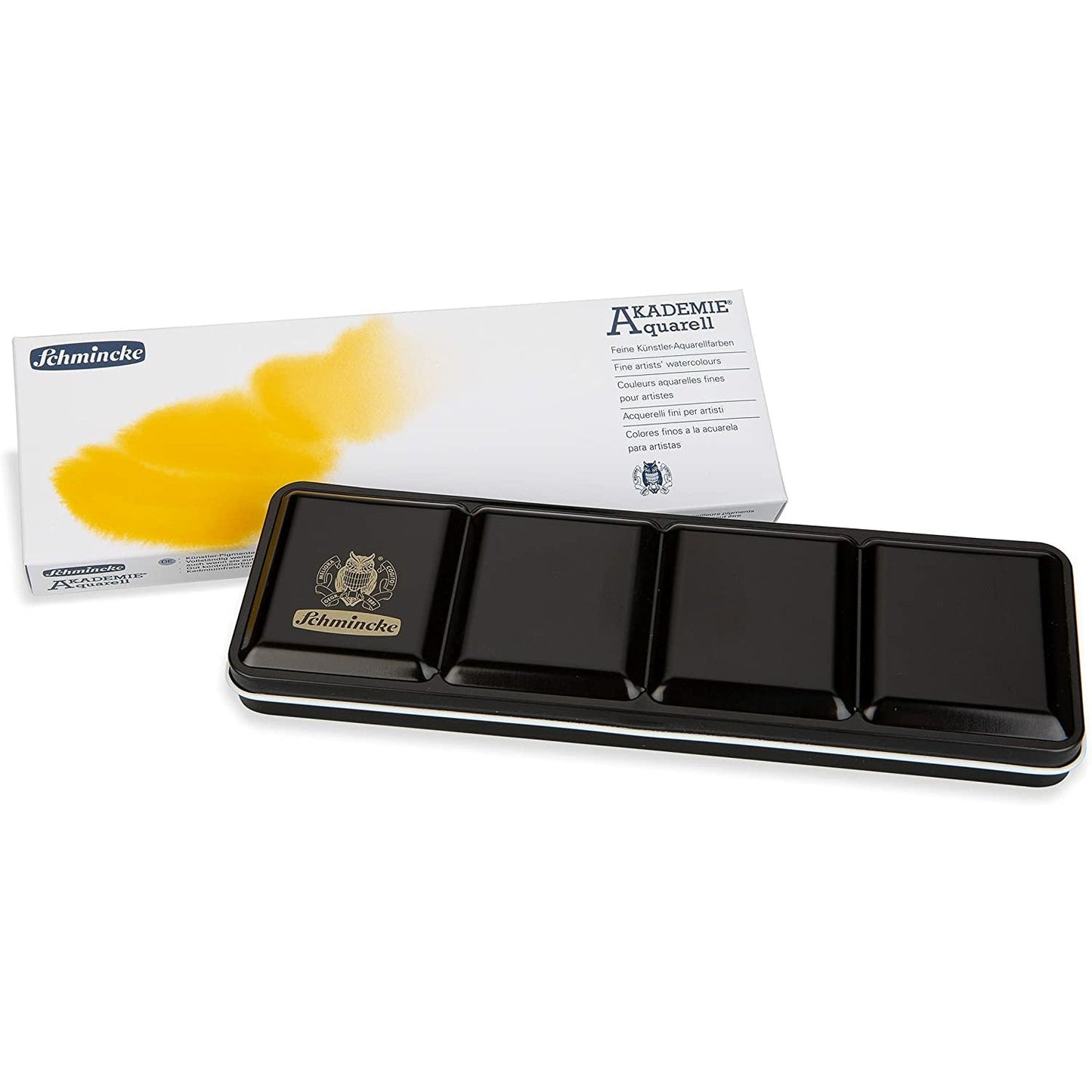 NEW Schmincke Akademie Aquarell Fine Artists' Watercolours 12 x ½ Pans + Space for 12x ½ Pans