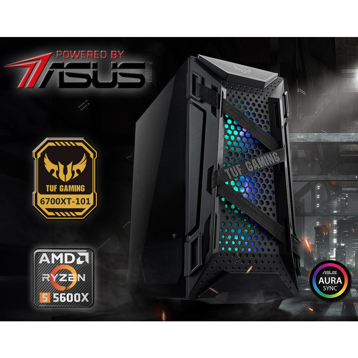 POWER BY ASUS POWER 106 Budget Gaming PC w/ 12Gen Core i5 6-Cores w/ Optional Graphic & Advance Cooling