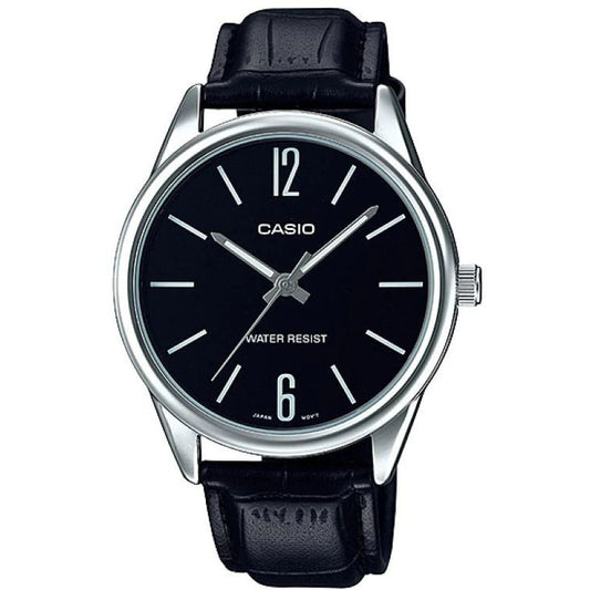 Casio, MTP-V005L-1BUDF, Men's Watch - Black Leather
