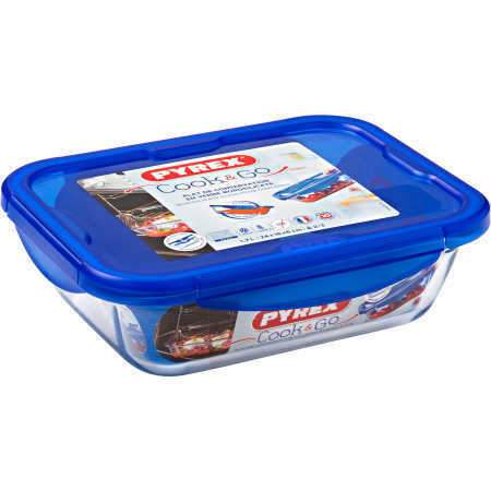 Cook & Go Glass Rectangular Food Container With Lid. 1.7 L
