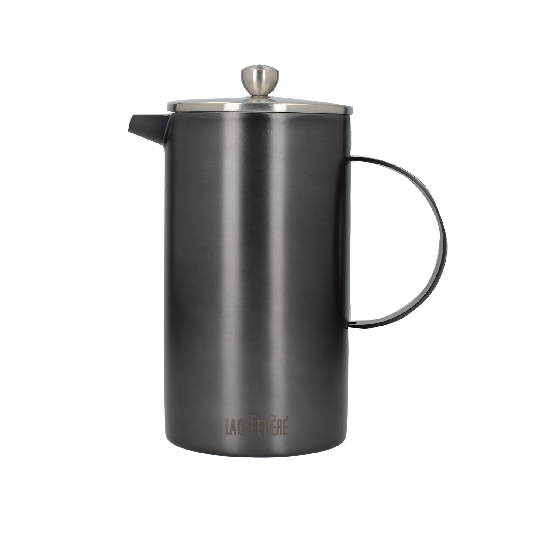 Brushed La Cafetiere Edited Double Walled 8 Cup Cafetiere Gun Metal Grey