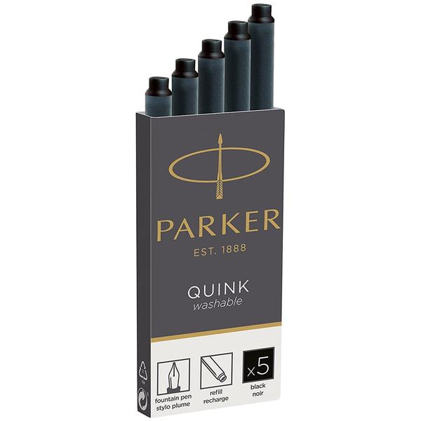 Parker Fountain Pen Ink Cartridge - Pack of 5 - Black