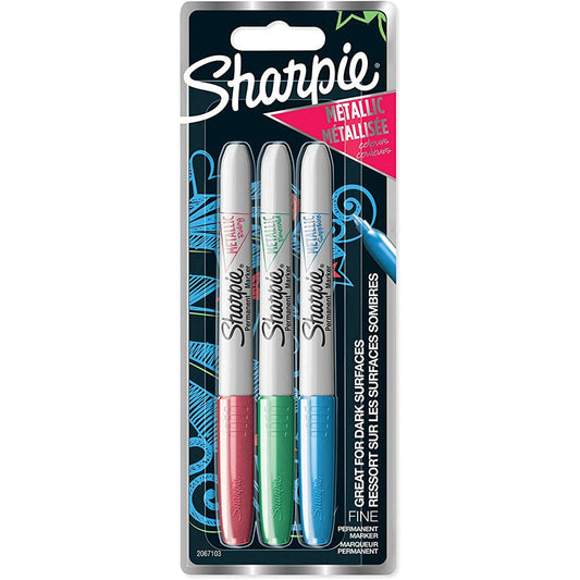 Sharpie Metallic Fine Permanent Marker - Pack of 3