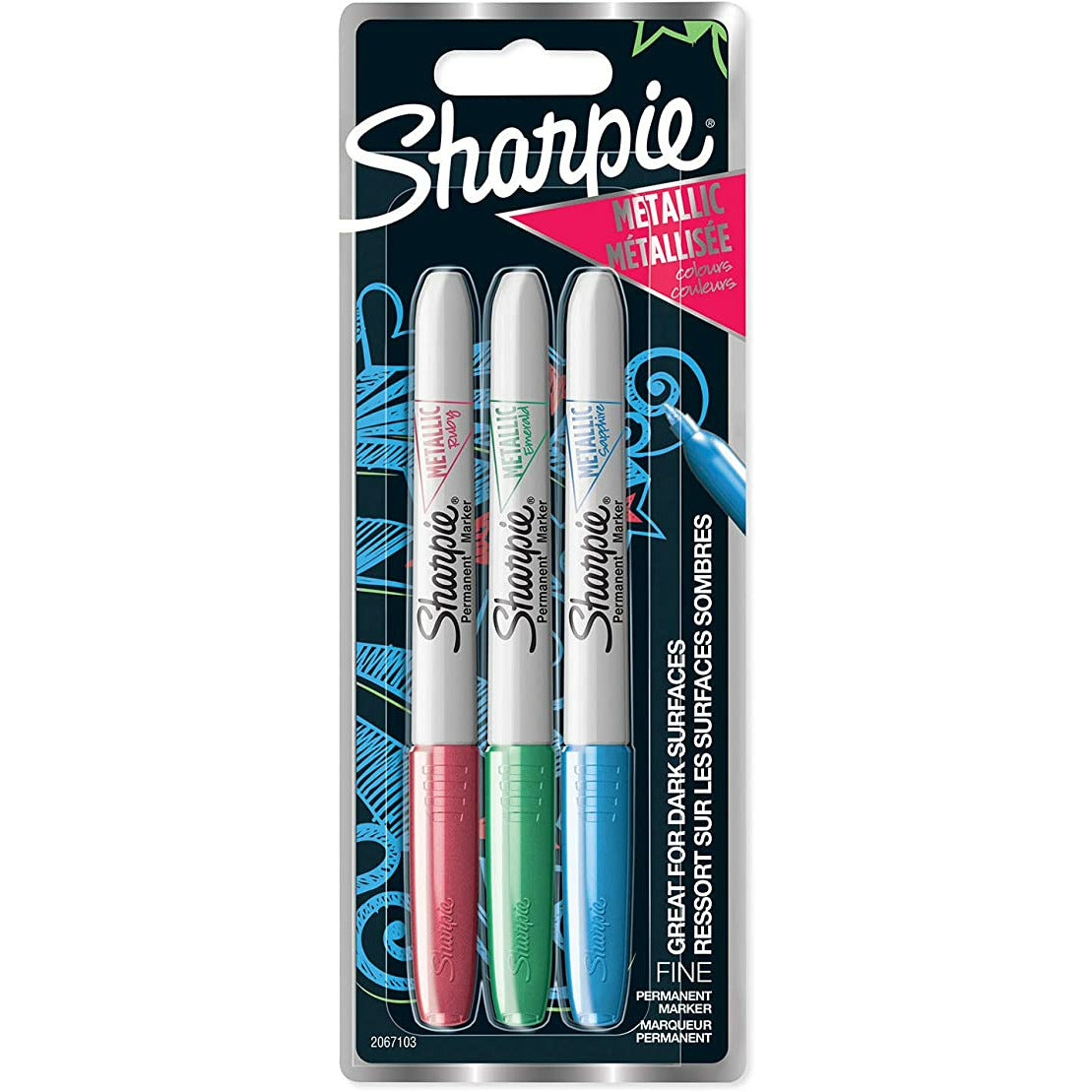 Sharpie Metallic Fine Permanent Marker - Pack of 3