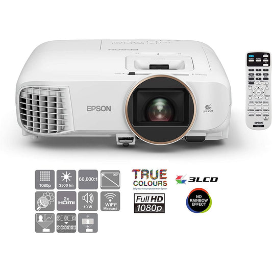 Epson EH-TW5650 3LCD, Full HD, 2500 Lumens, 300 Inch Display, Wi-Fi, Lens Shift, Home Cinema Projector - White