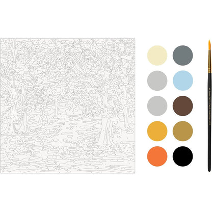 NEW Plaid Let's Paint By Numbers Fall Landscape On Printed Canvas 35x35 cm