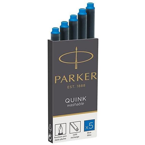 Parker Fountain Pen Ink Cartridge - Pack of 5 - Blue