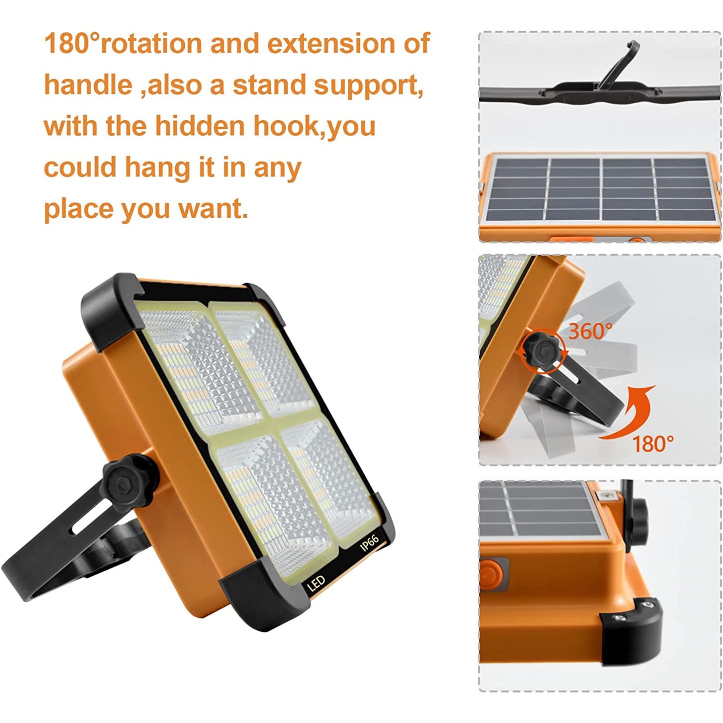 Portable Led Work Solar Light 100W 16500mAh 10000 LM II كشاف شحن