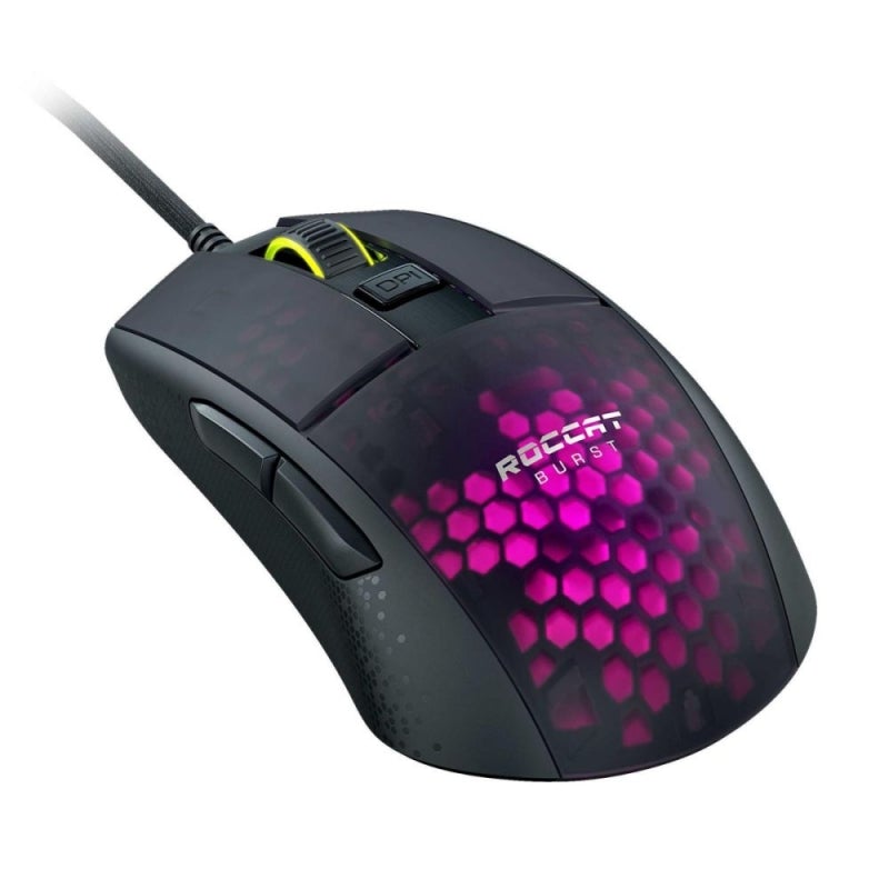 ROCCAT Burst Pro Optical RGB AIMO Wired Gaming Mouse, Black