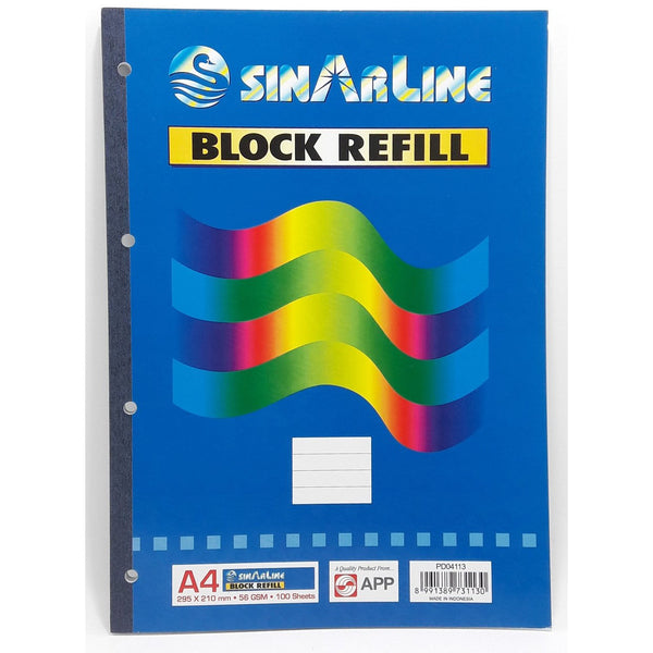 SinarLine A4 Block Refill Pad - 4 Hole Punched - 100 Pages