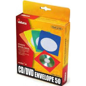 Aidata CD/DVD Colored Envelopes - Pack/50