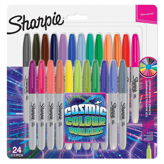 مجموعة أقلام ماركر شاربي الخاصة من ألوان كوزميك كولورز الجميلة - 24 قطعة