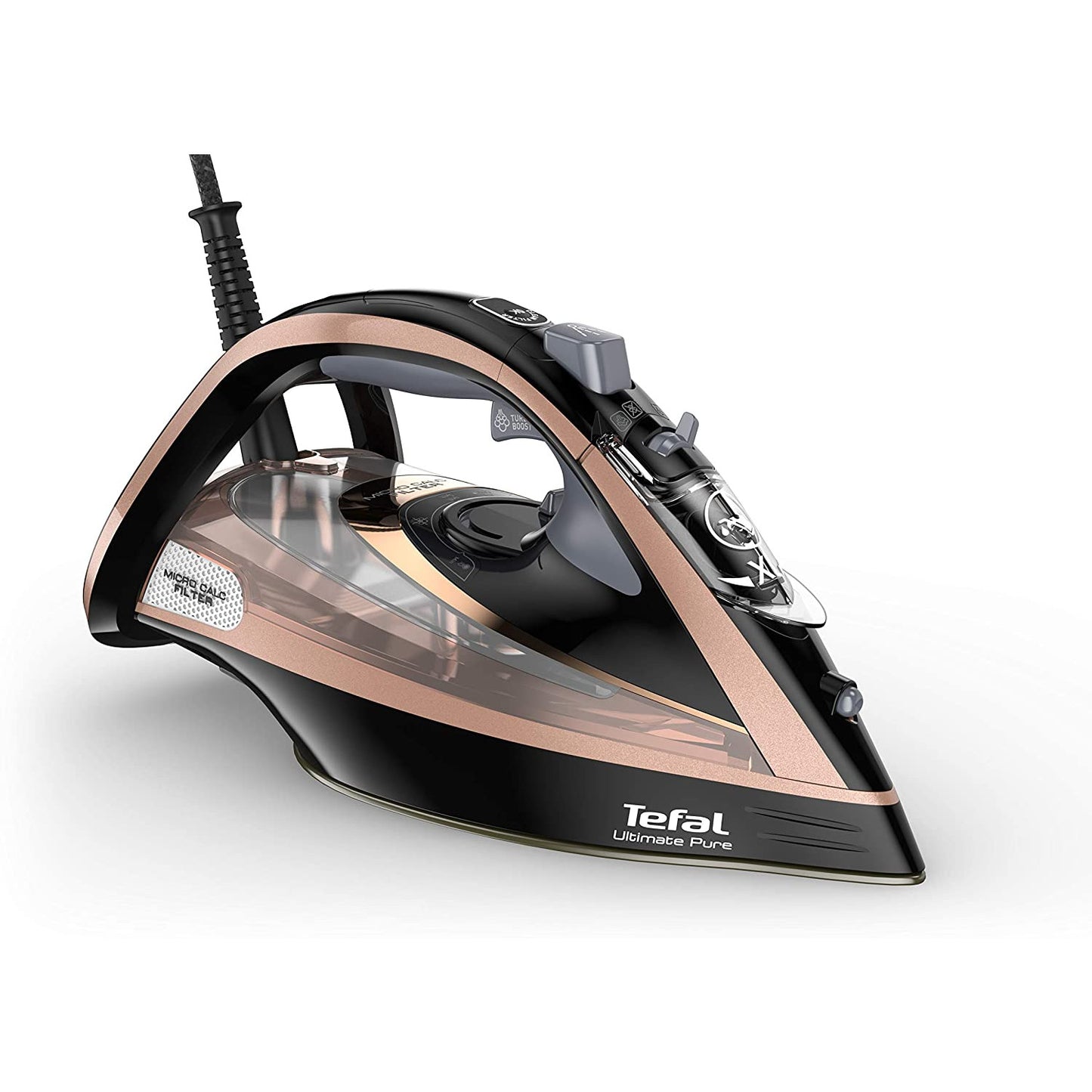 Tefal FV9845 Ultimate Pure Steam Iron, Black/Gold