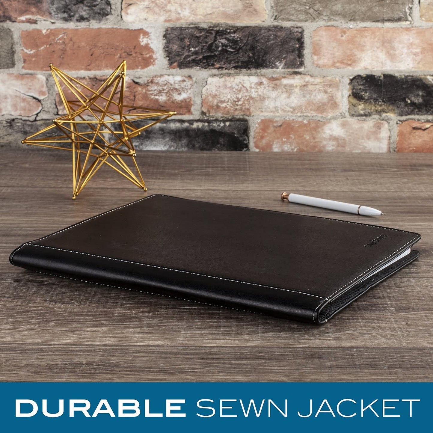 Mead Cambridge Business Notebook+ Pad with Leather Cover Sleeve - A4