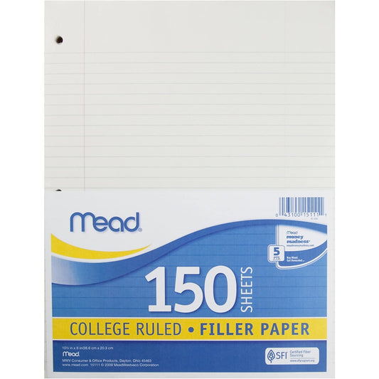 Mead Lined Loose Leaf Paper / 150 Sheets