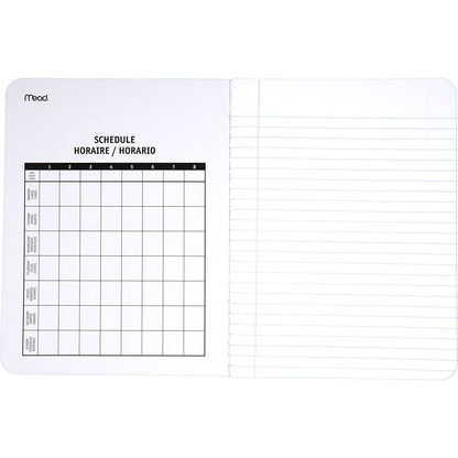 Mead Wide Ruled 3 Subject Composition Notebook 120 Sheets - Assorted Colours
