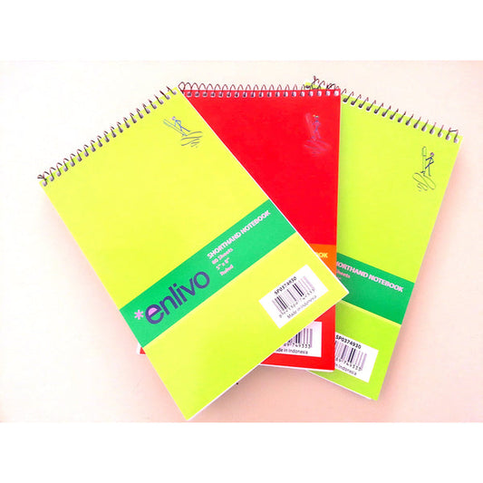 Enlivo Spiral Short Hand Notebook 5"x8" Ruled - 50 Sheets